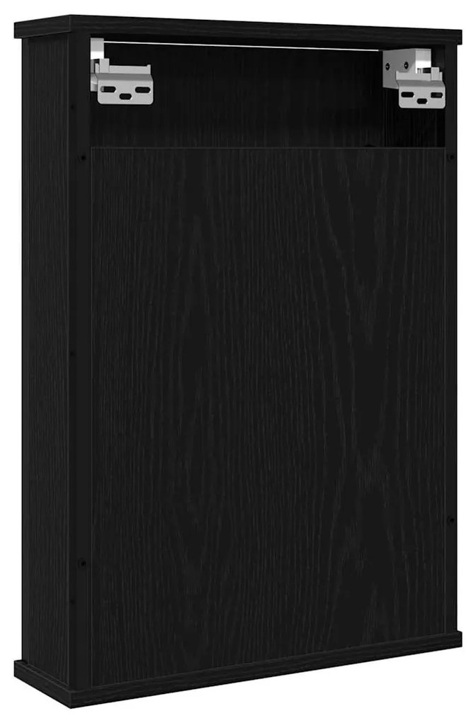 fekete tölgy szerelt fa fürdőszobai tükör 42 x 12 x 60 cm