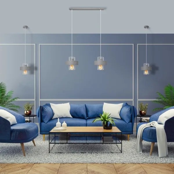 Csillár zsinóron VOLTA 1xE27/15W/230V szürke