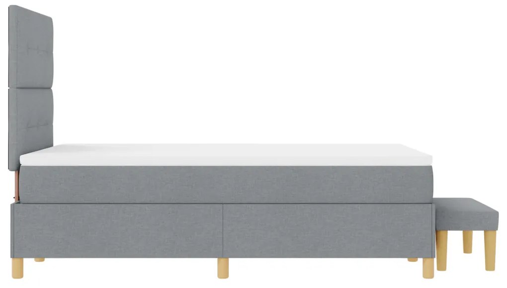 Boxspring Ágy Matrac és Pad Világosszürke 120x200 cm Szövet