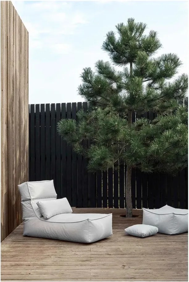 Világoskék párnázott kerti napozóágy STAY – Blomus