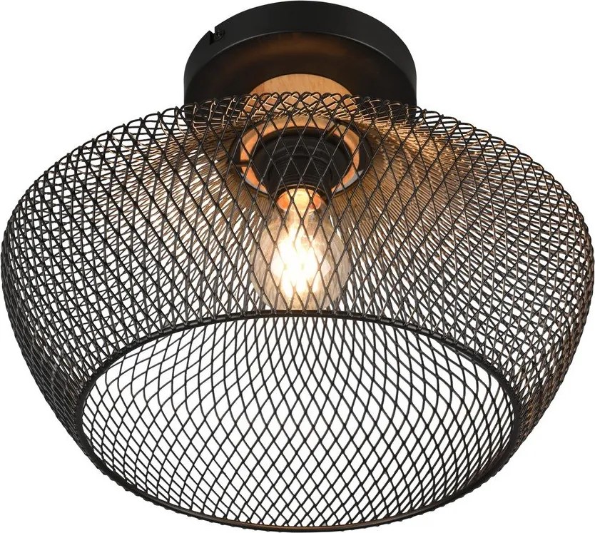 Fekete mennyezeti lámpa fém búrával ø 35 cm Valeria – Reality