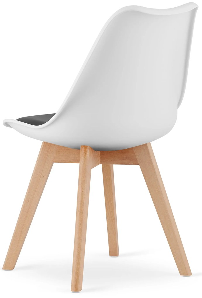 Étkező garnitúra 1 + 4, fehér ADRIA asztal 120x80 cm + fehér-fekete BALI MARK szék bükk lábakkal