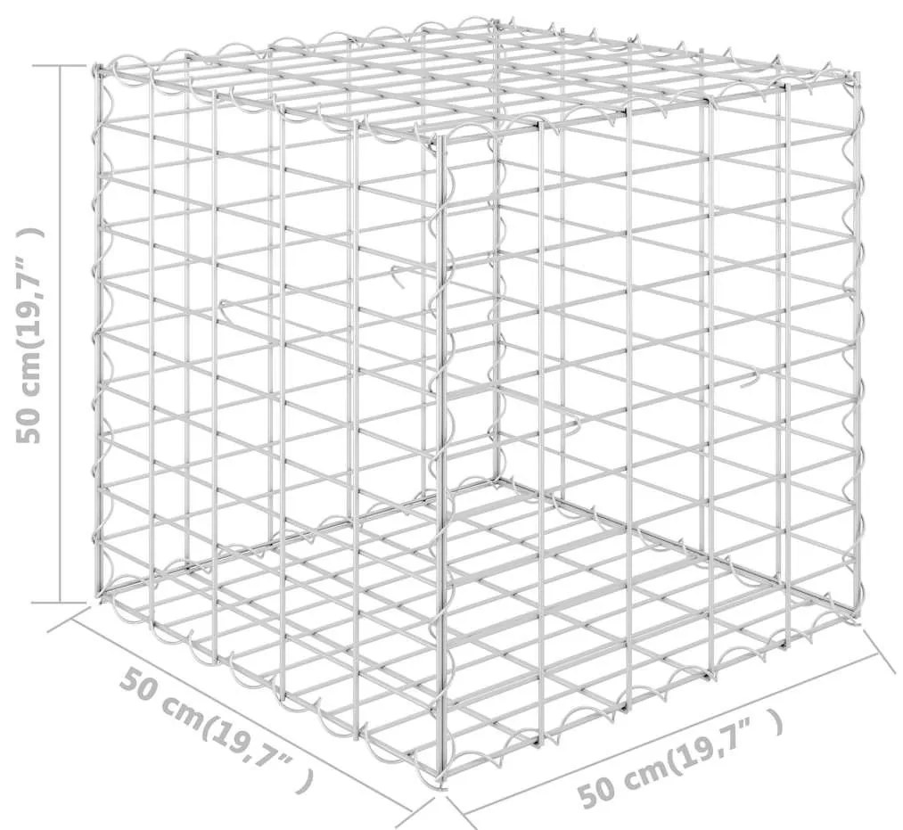 kocka alakú acélhuzal gabion magaságyás 50 x 50 x 50 cm