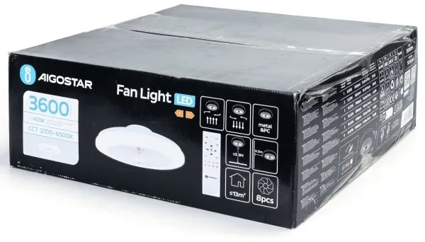 Aigostar - LED Dimmelhető mennyezeti ventilátor LED/40W/230V 2700-6500K + távirányító fehér