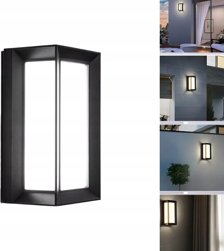 Kültéri Led Fali Lámpa Bejárati Ajtó Felett Mozgásérzékelővel Fehér Hideg