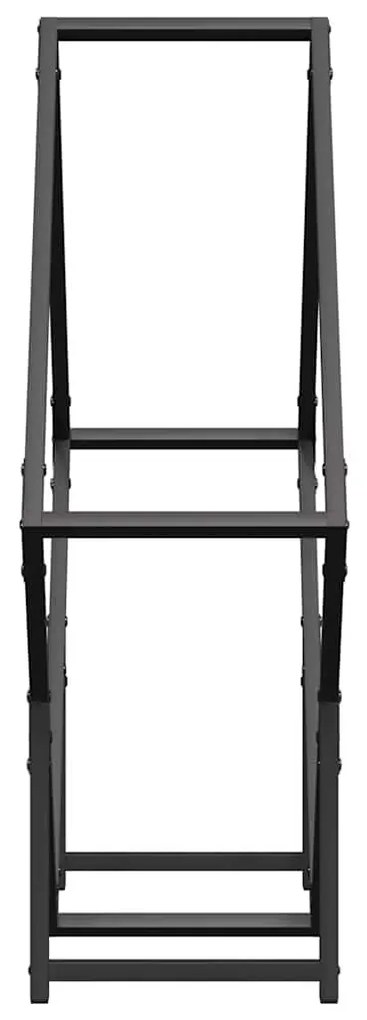 fekete hidegen hengerelt acél tűzifatároló 80x25x80 cm