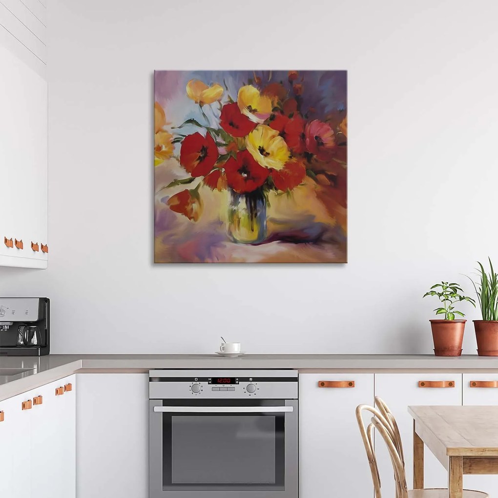 Gario Vászonkép Csokor pipacsok vázában Méret: 40 x 40 cm