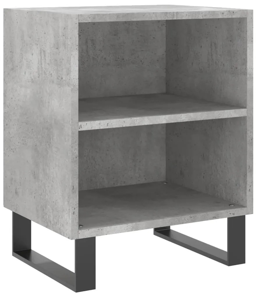 2 db betonszürke szerelt fa éjjeliszekrény 40x30x50 cm