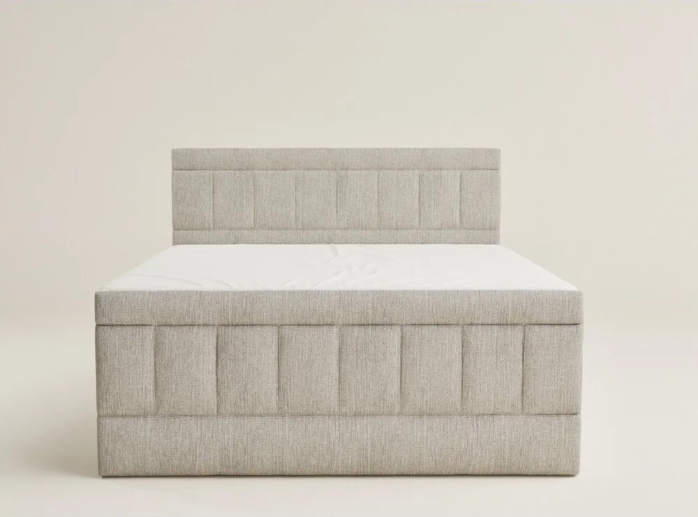Bézs ágyneműtartós boxspring ágy 160x200 cm Caya – Maison de Rêve