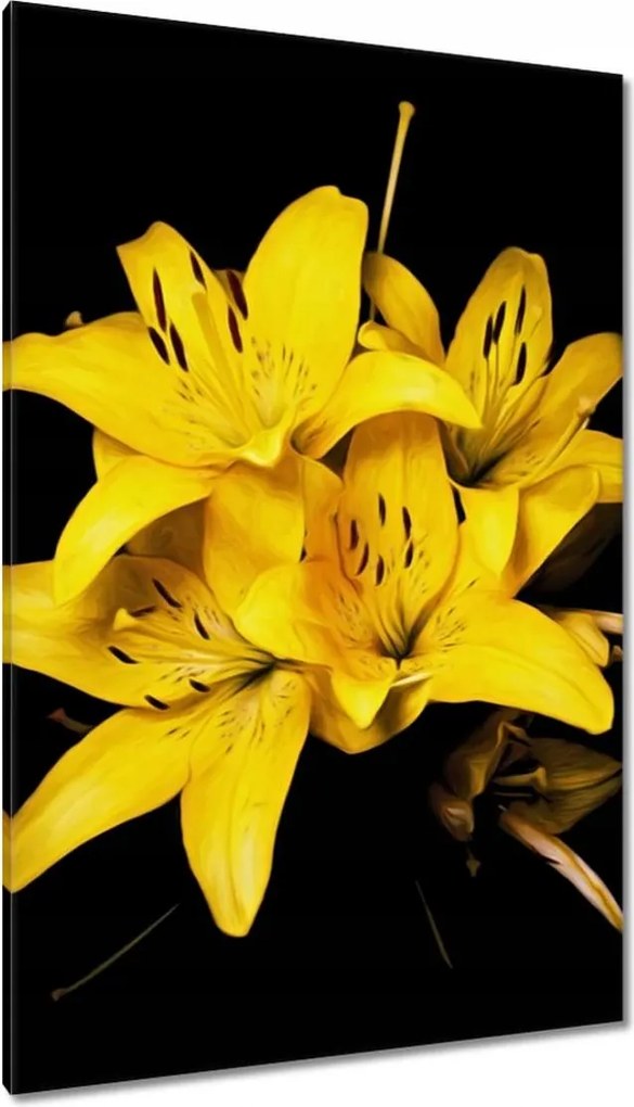 Vászonkép 80x120 Sárga liliom csokor