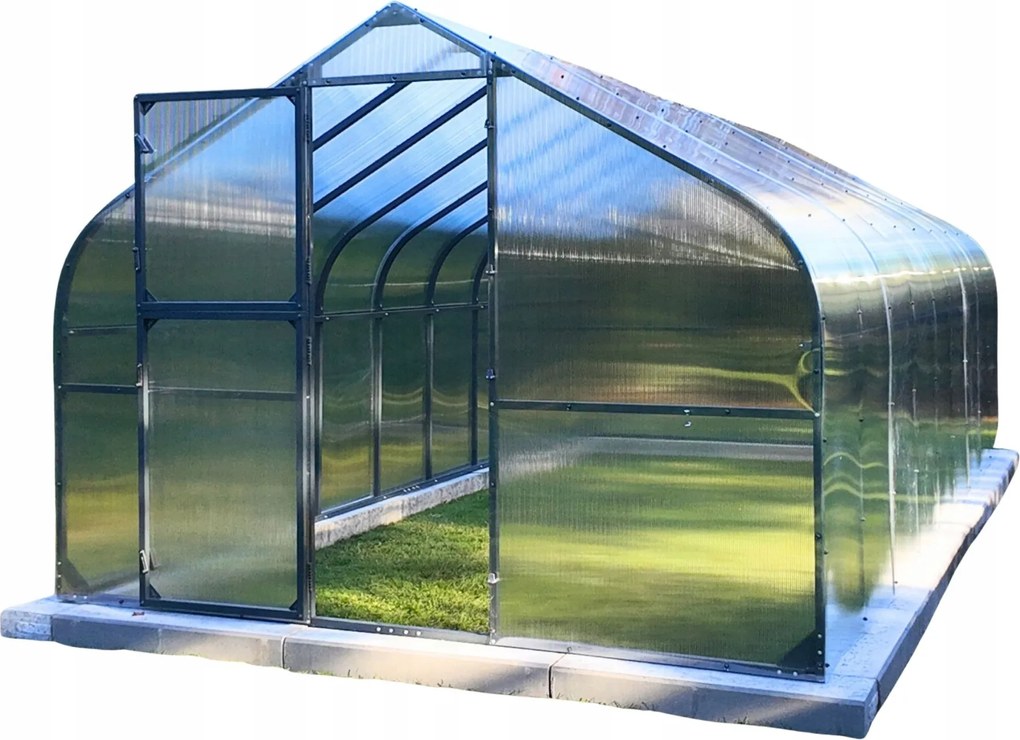 Polikarbonát Üvegház Alagút 12M2 300X400 Ptf Lengyel Alumínium Antracit