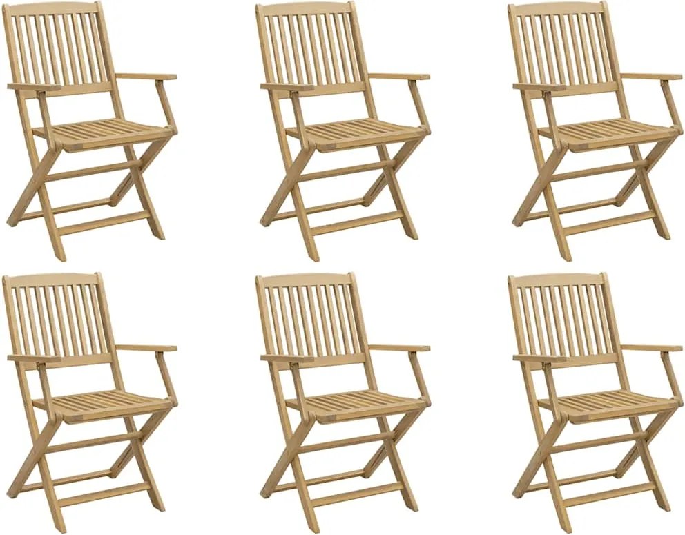 vidaXL 6 db összecsukható tömör akácfa kerti szék 54x61x88 cm