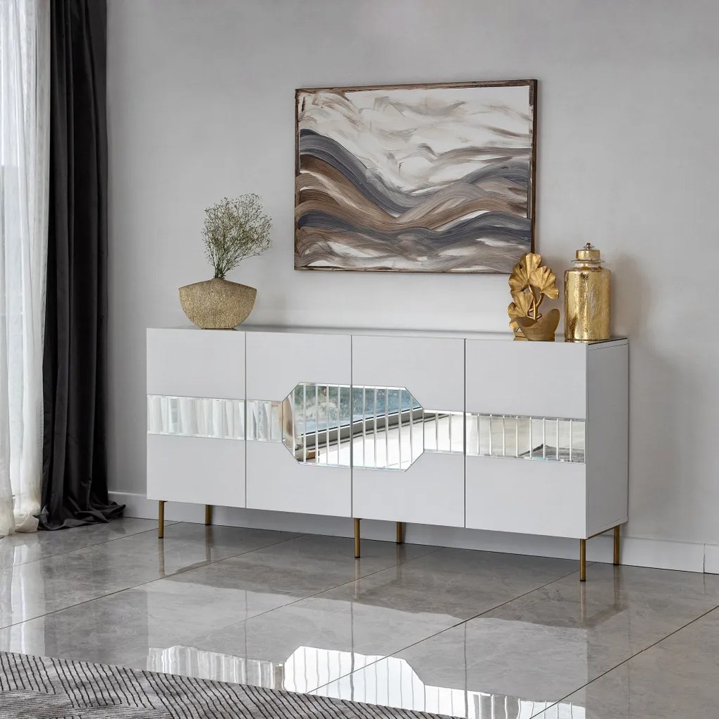 Milan komód, fehér-arany, 180 cm – TR552NOS1804