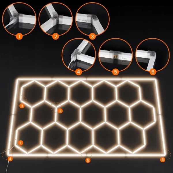 LED mennyezeti lámpa LED/696W/85-265V 4000K 484x243 cm CRI 90 IP44 fehér