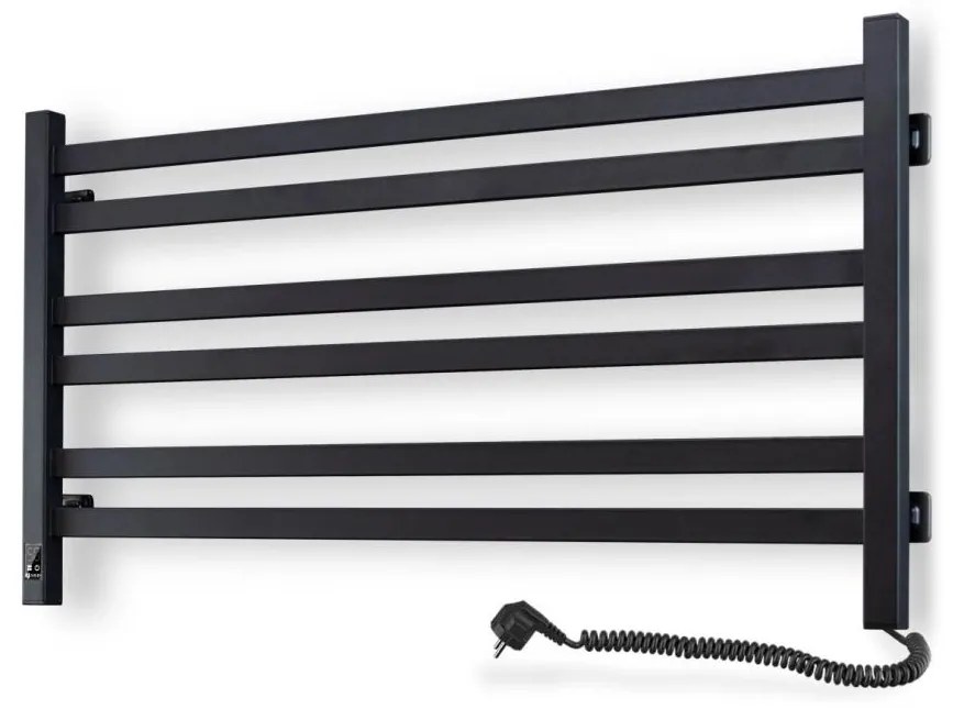 Fürdőszobai létra törölközőszárító radiátor termosztáttal AVANGARD 316 W/230 V 50,6 cm IP44 fekete jobb oldali