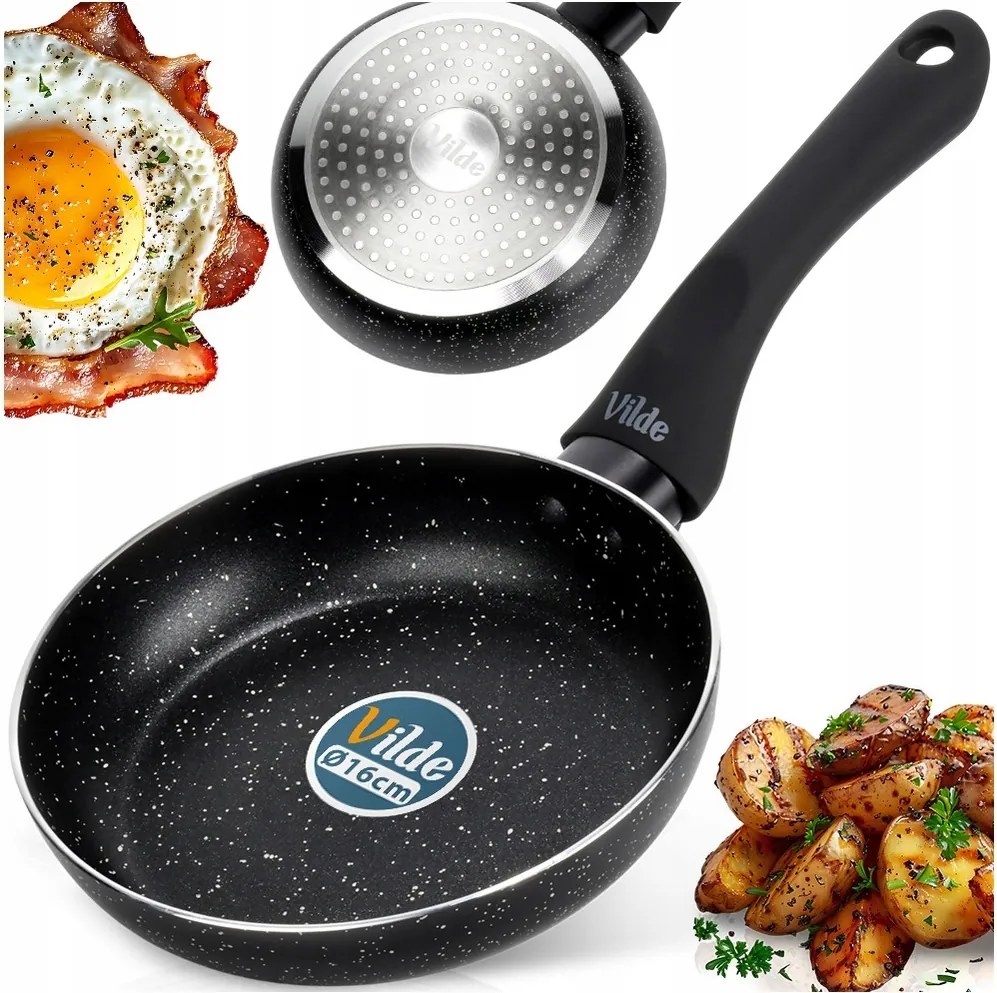 Gránit serpenyő pároláshoz Black Line 16 cm indukciós gáz