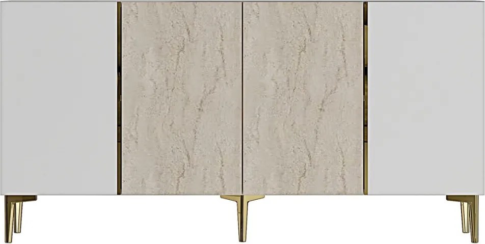 Poli 150 - White, Travertine, Gold