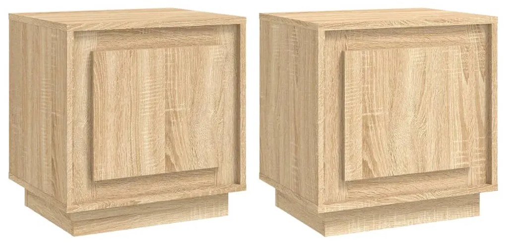 2 db sonoma tölgy színű szerelt fa éjjeliszekrény 44x35x45 cm