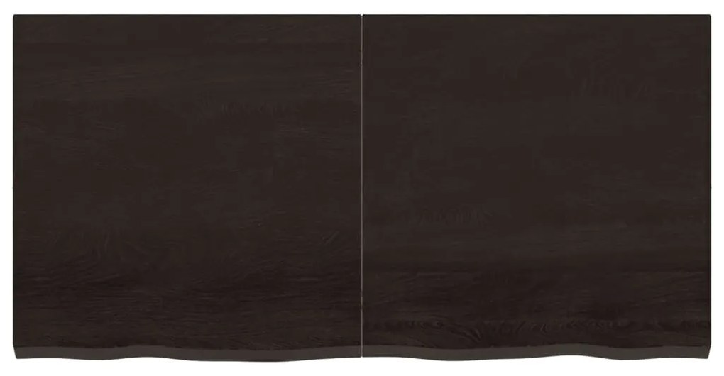 sötétbarna kezelt tömör tölgyfa asztallap 120x60x(2-4) cm