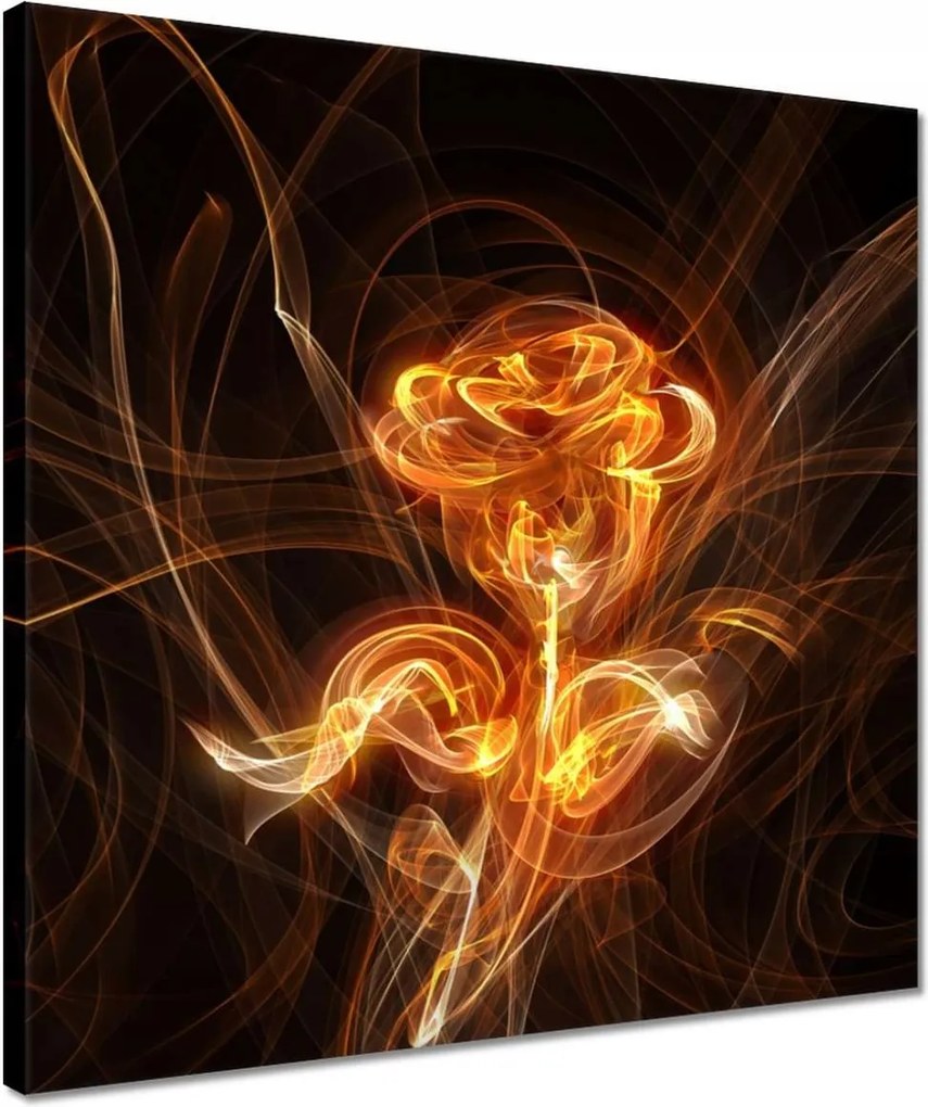 Vászonkép 40x40 Lángoló fraktál rózsa