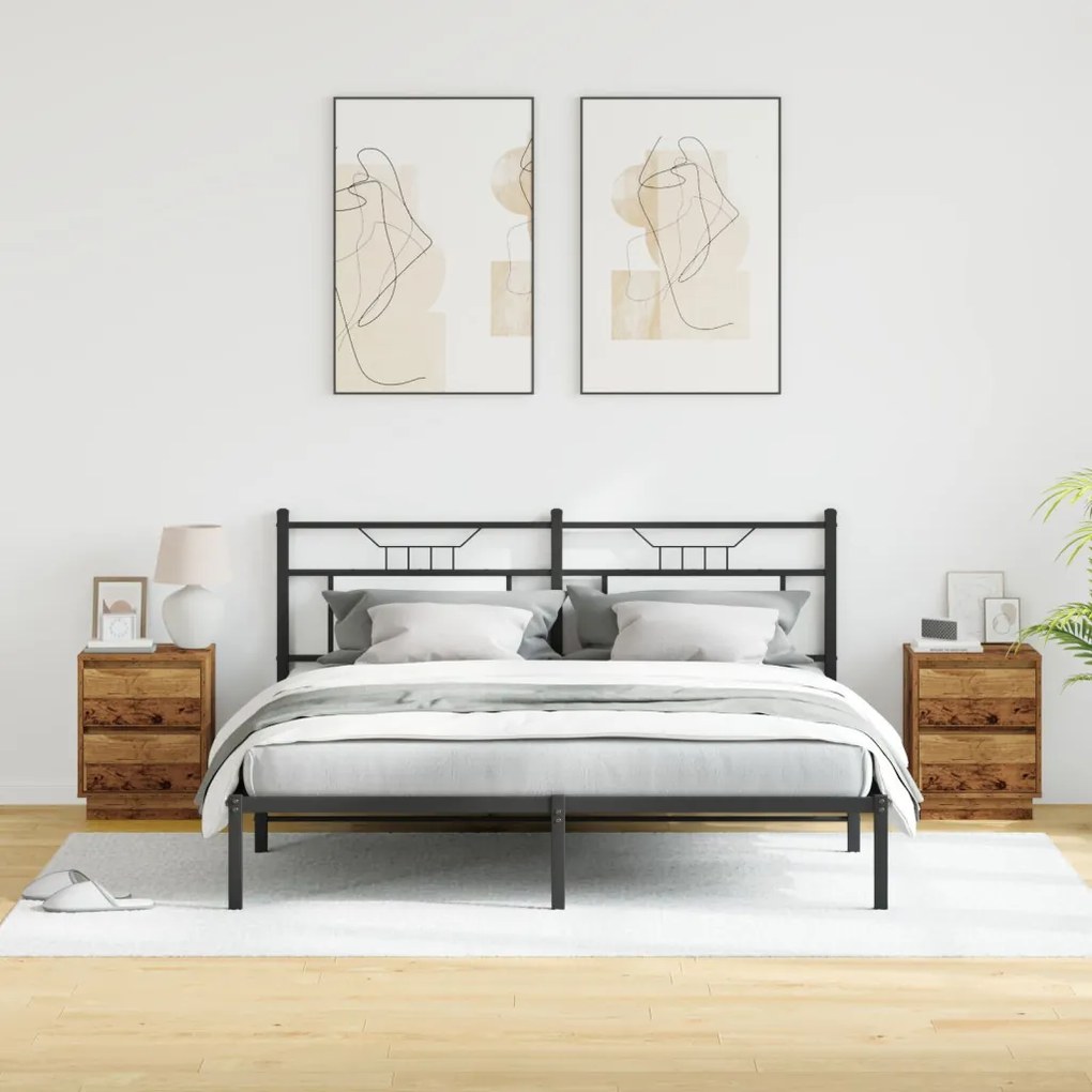 Éjjeli Szekrények LED Világítással 2 db Régi Fa 39x34.5x50 cm