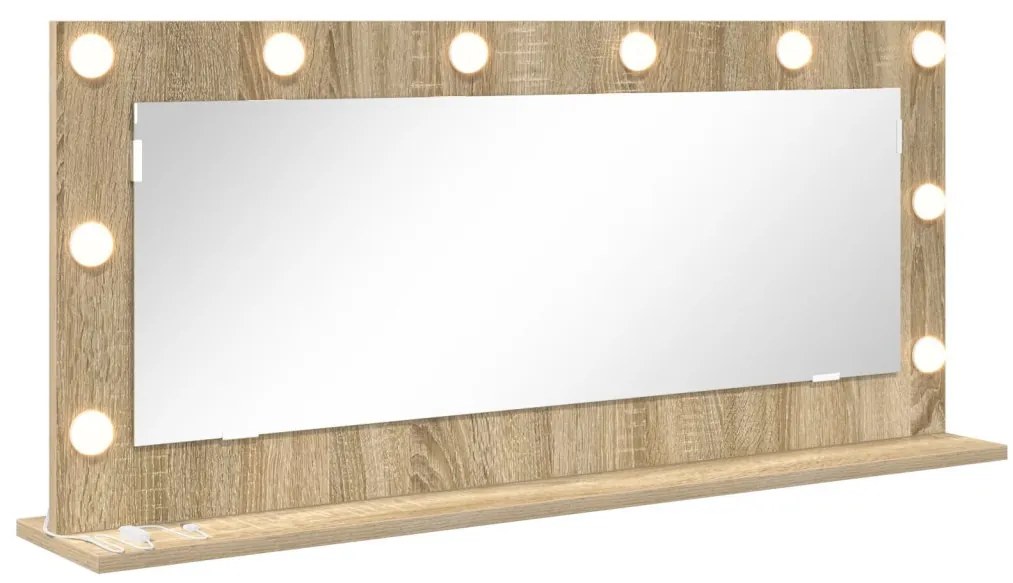 LED fényes sminktükör Sonoma tölgy 100x45x18 cm