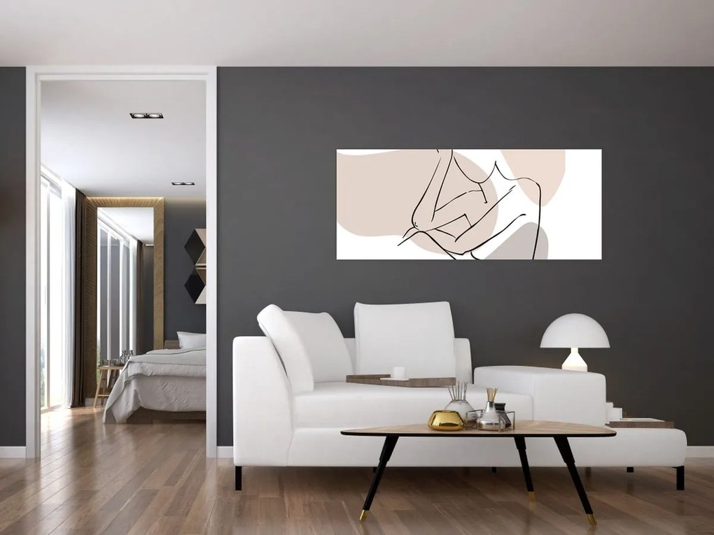 Kép - Női test vonal művészet N⁰1 (120x50 cm)