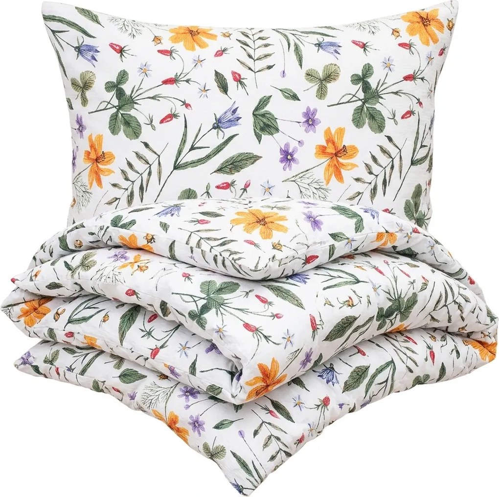 4Home Wildflower Bliss krepp ágyneműhuzat, 160 x 200 cm, 70 x 80 cm, 160 x 200 cm, 70 x 80 cm