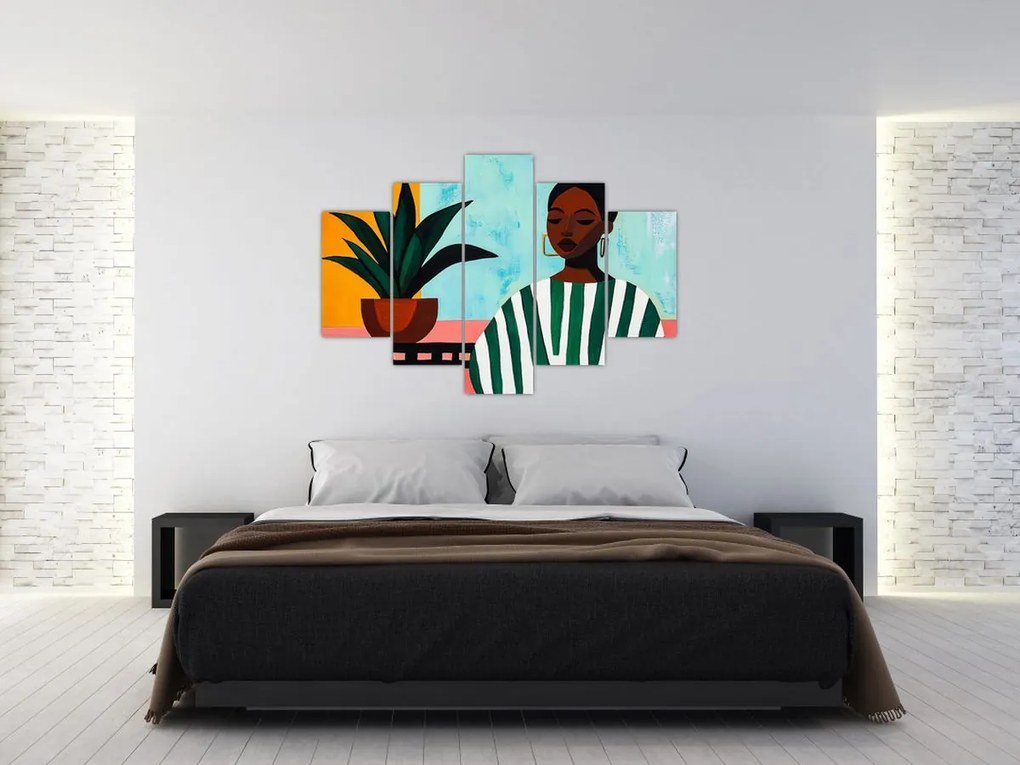 Kép - Nő virággal (150x105 cm)