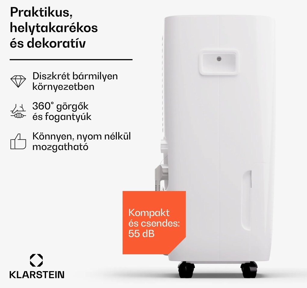 Klarstein DryFy Pro Connect Smart, Párátlanító, WiFi, Kompresszor, 60l/24 h, 45-65 m²