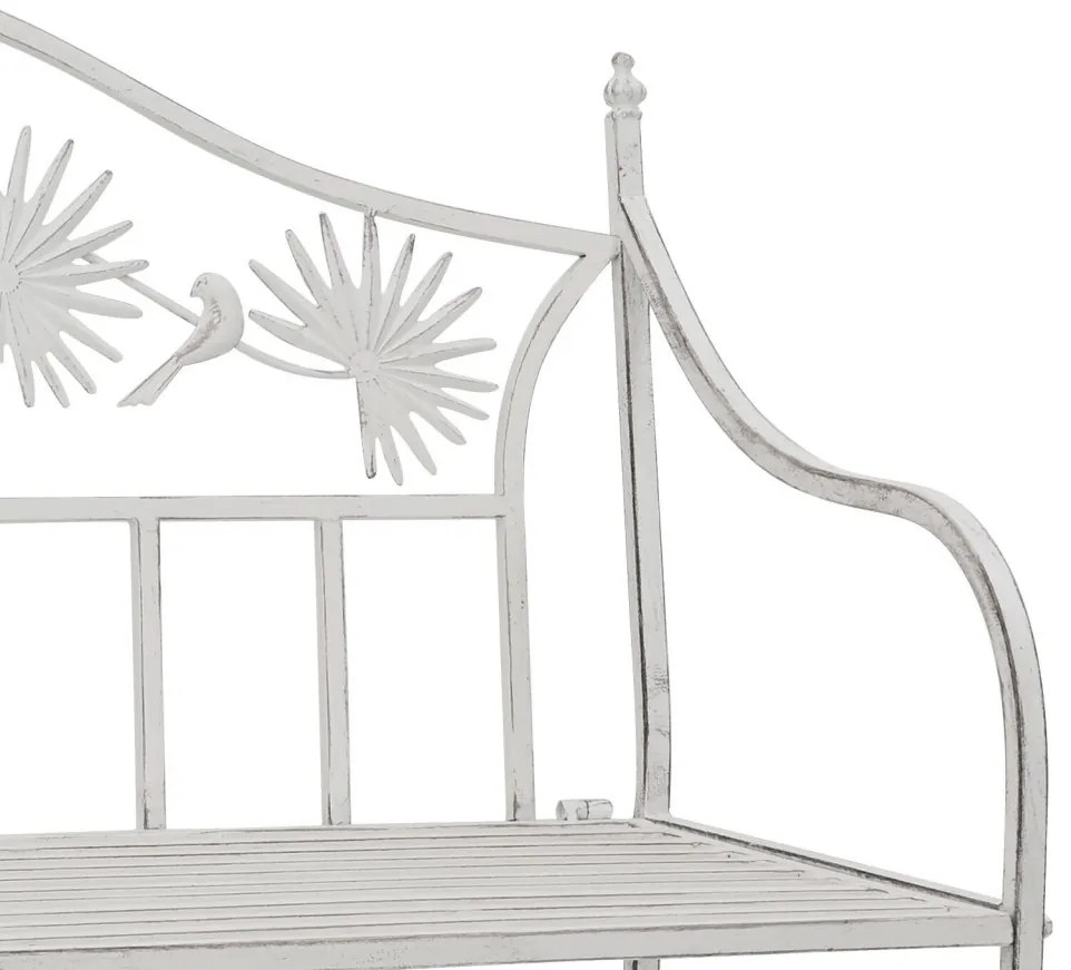 Kerti pad Antik fehér 104 x 52,5 x 89 cm Acél