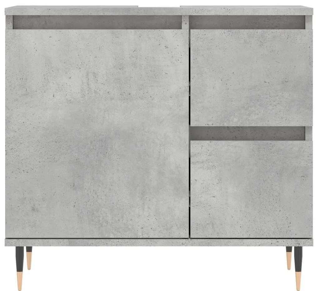 betonszürke szerelt fa fürdőszobaszekrény 65 x 33 x 60 cm