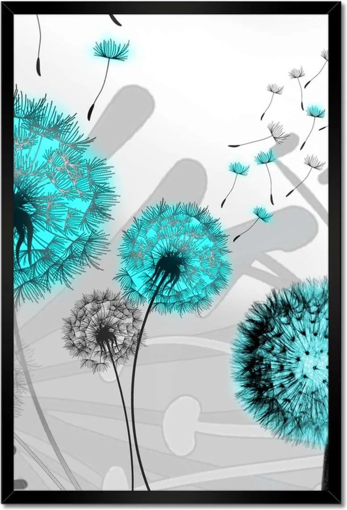 Poszterek keretben 40x60 Türkiz pitypangok