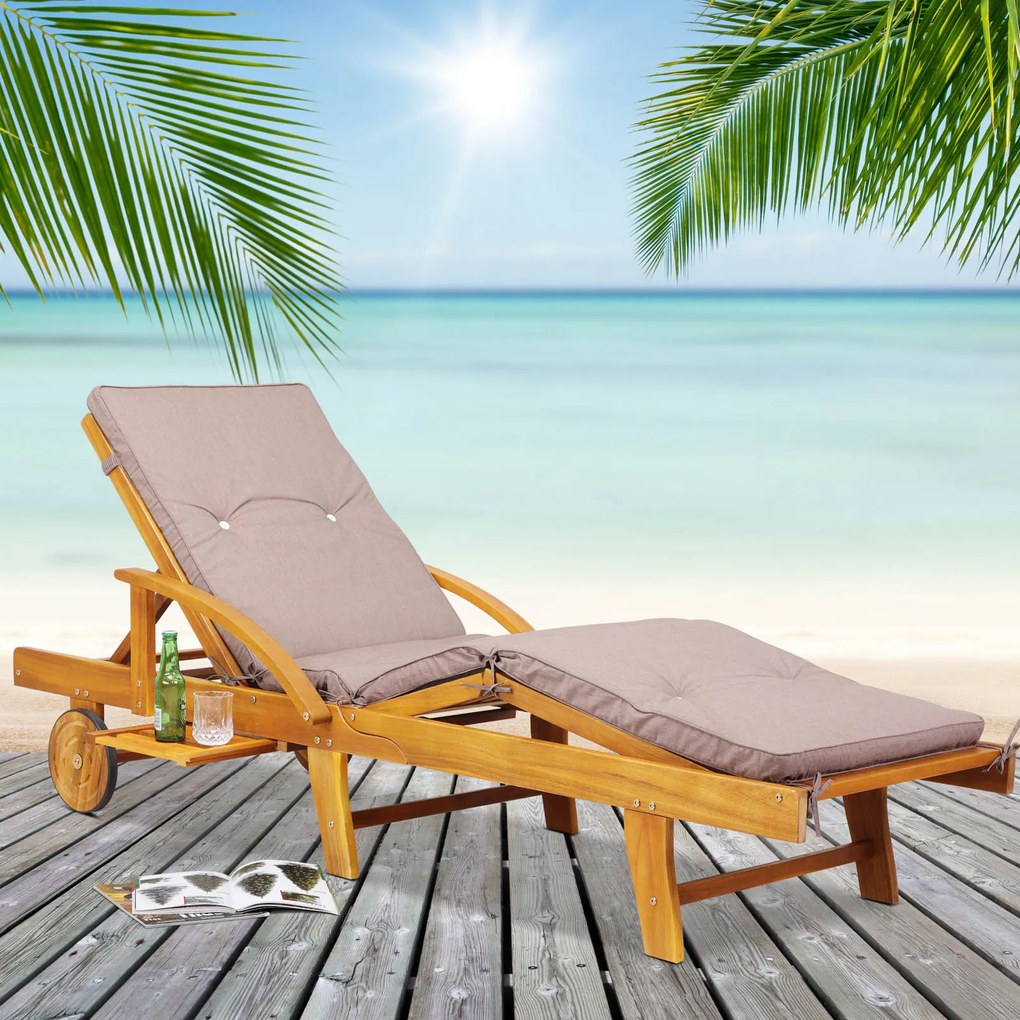 TAMI SUN napozóágy párna, 194x55x5cm, bézs melír Jurhan