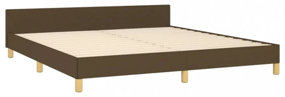 sötétbarna szövet ágykeret matrac nélkül 160 x 200 cm