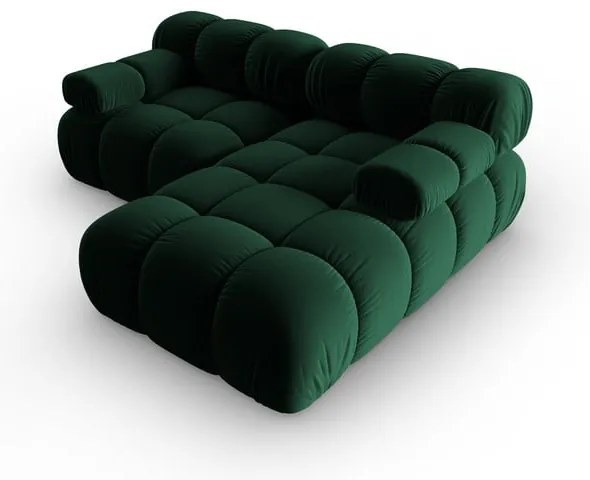 Zöld bársony sarokkanapé (jobb oldali) Bellis – Micadoni Home