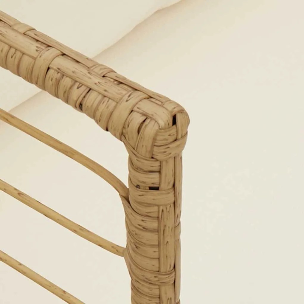 természetes polyrattan kerti szék párnákkal