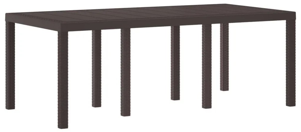 Kerti Asztal Barna 200x100x73 cm Polirattan