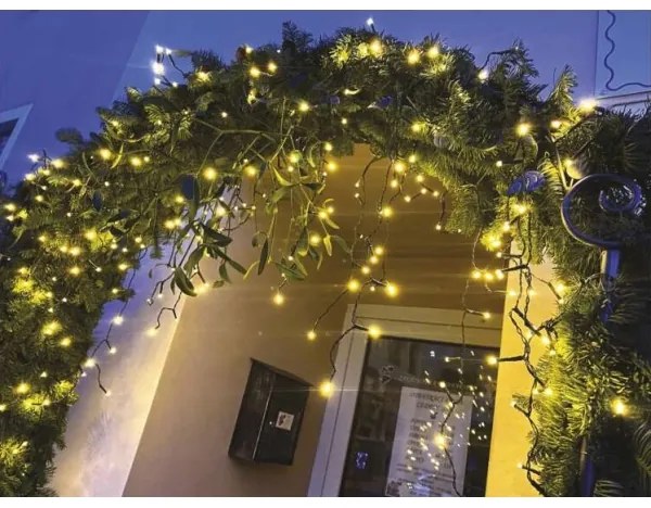 LED Karácsonyi kültéri lánc 600xLED/8 mód 15m IP44 meleg fehér