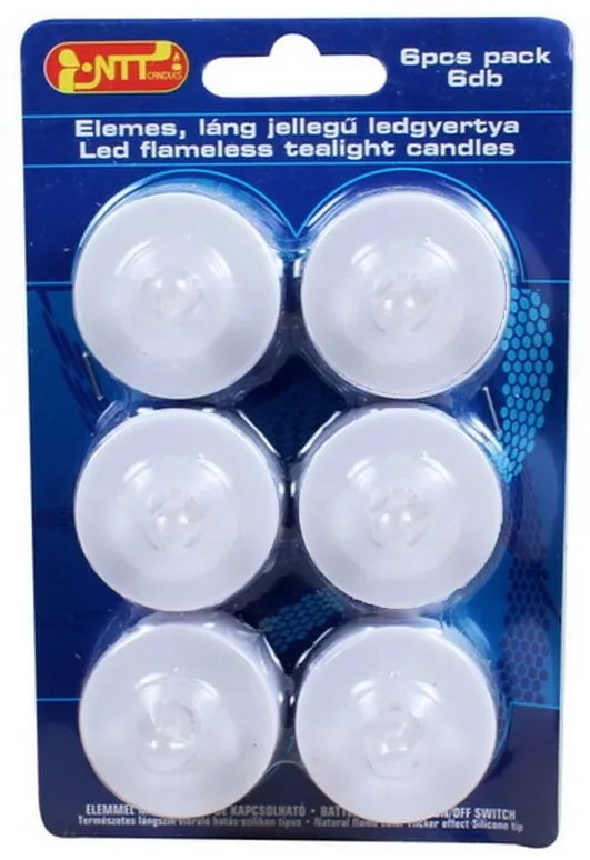 LED gyertya mécses 6-db/csomag fehér fényű