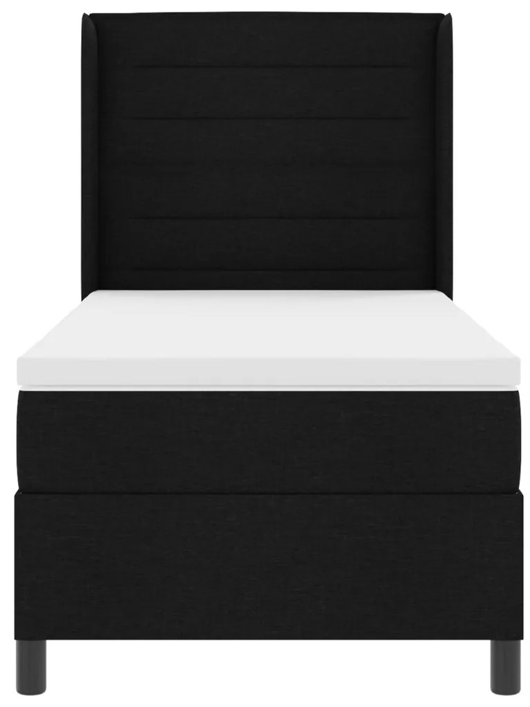 Boxspring Ágy Matrac és LED Fekete 80x200 cm Szövet