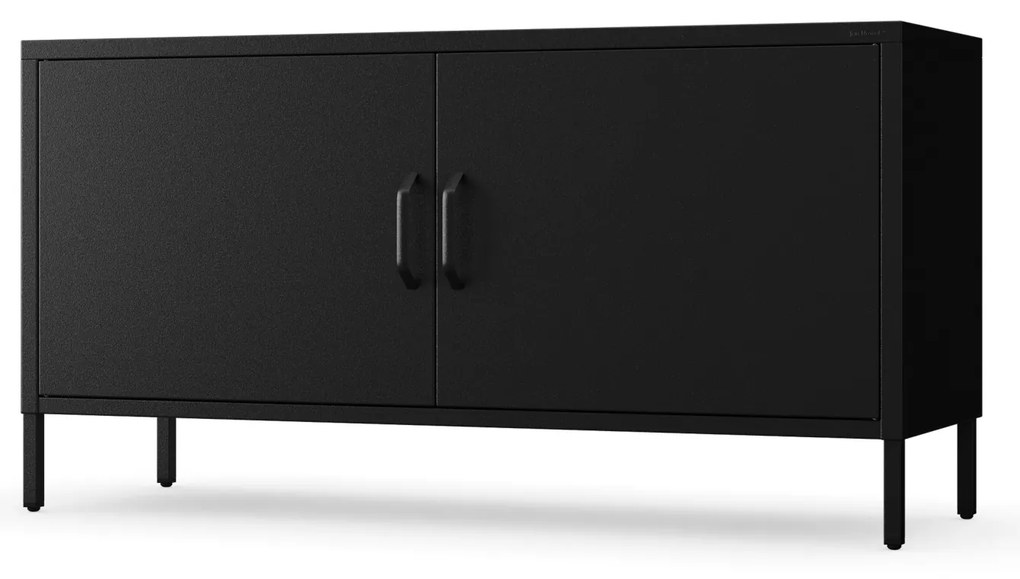 Fém TV-szekrény lábakkal, fekete, 1150x595x400 mm: ROSA Modern