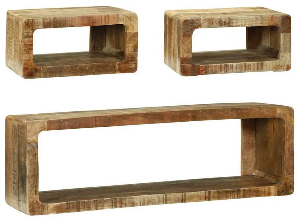 TV szekrény szett 3 pcs Barna 100 x 30 x 32 cm Tömör mangófa