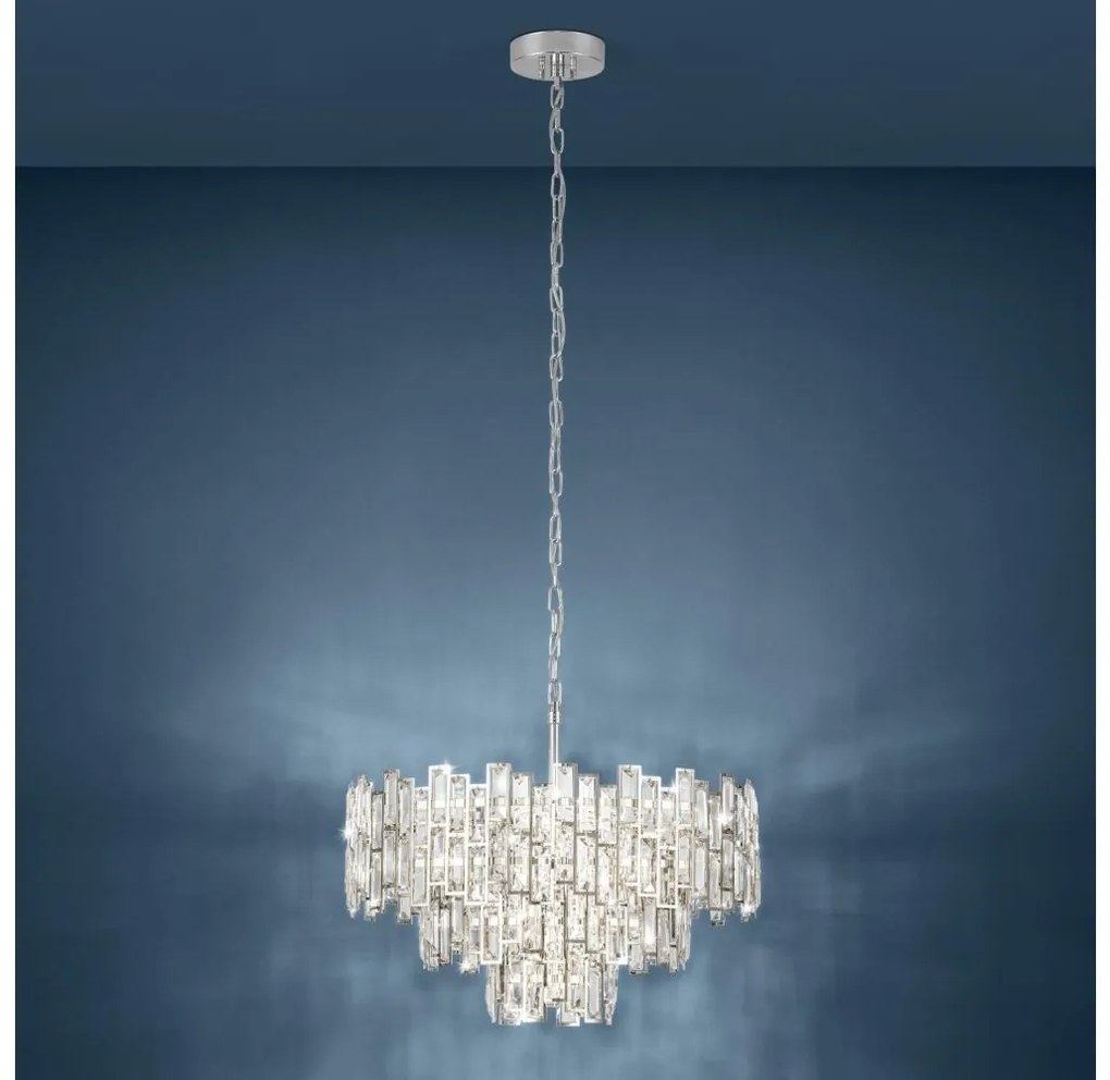 Eglo 39626 - Csillár láncon CALMEILLES 10xE14/25W/230V á. 63 cm