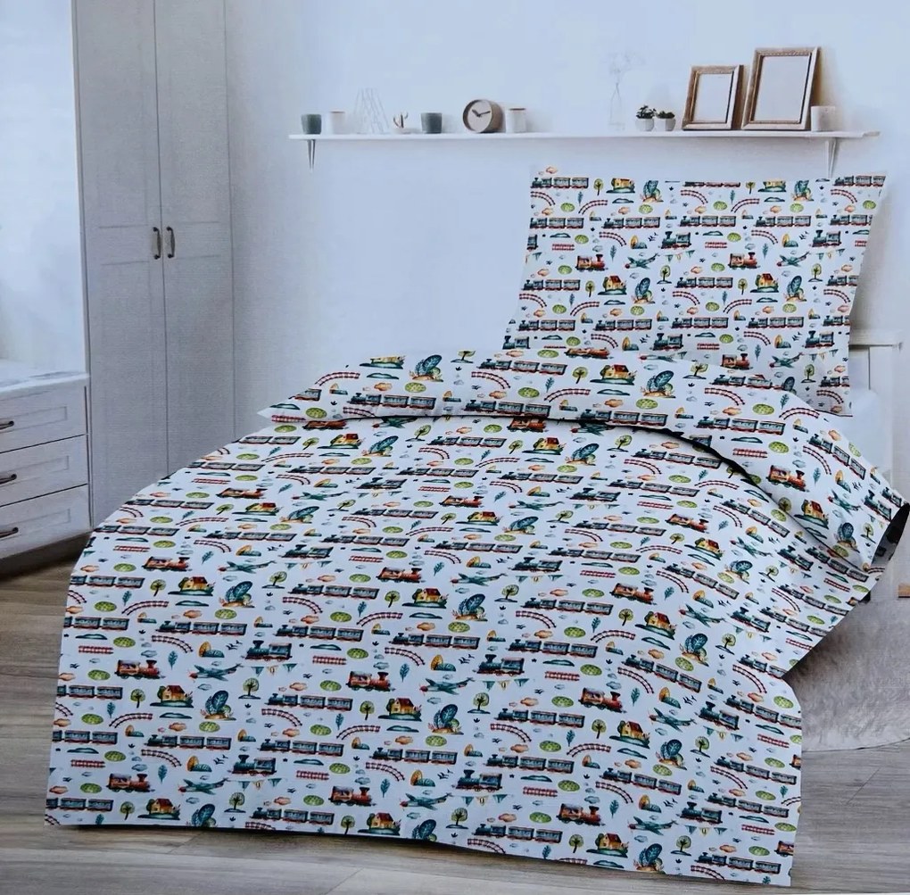 Pamut ágynemű vonat 200x140cm+90x70cm TiaHome