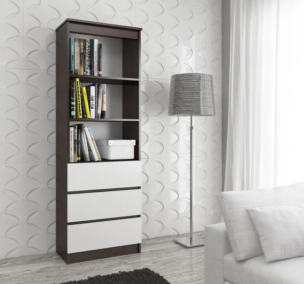 Regál Ravindra (wenge + fehér). Akció -16%. 1068935