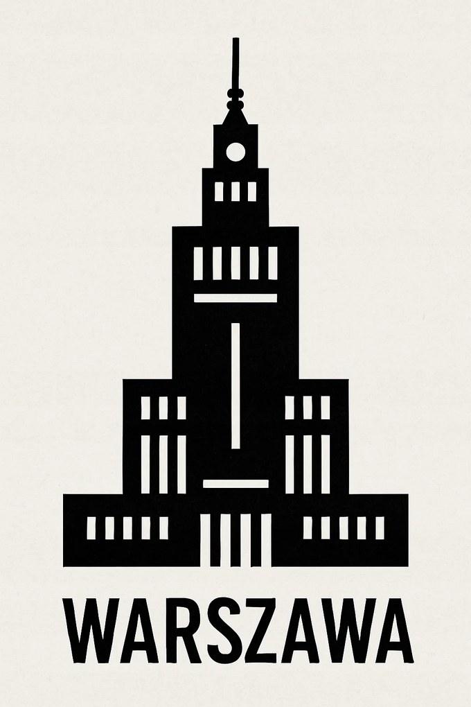 Minimalista Poszter Varsó Pkin 50x70