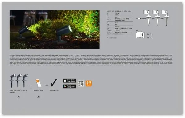 Ledvance - SET 3x LED RGBW kültéri lámpa SMART + SPOT 3xLED / 4,5W / 230V IP65 Wi-Fi