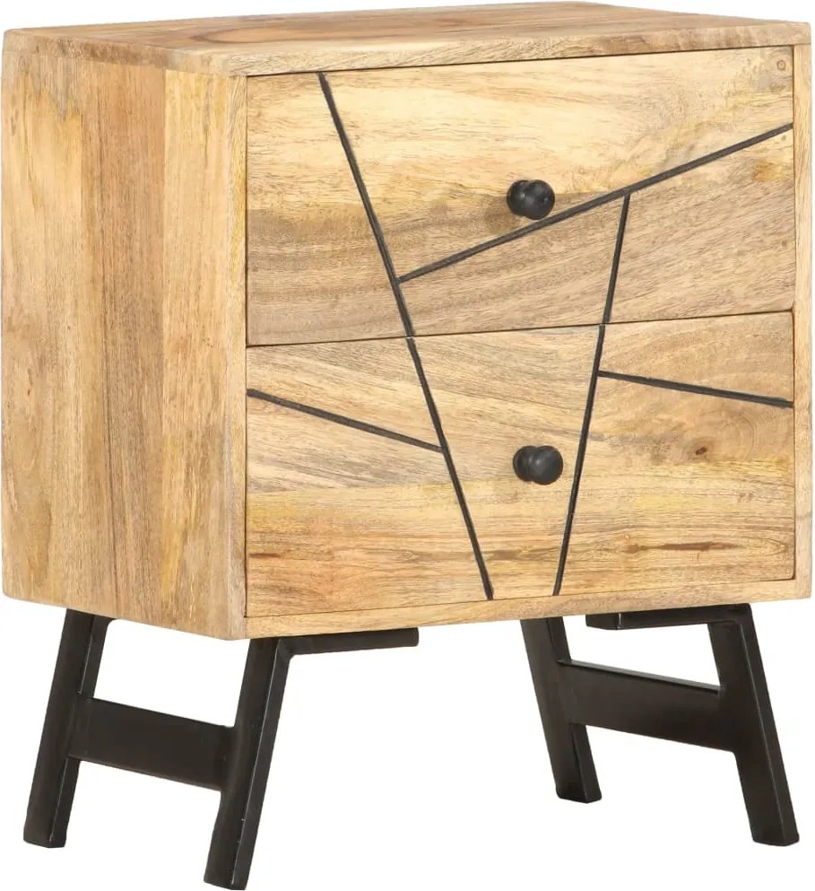 vidaXL tömör mangófa éjjeliszekrény 40 x 30 x 50 cm