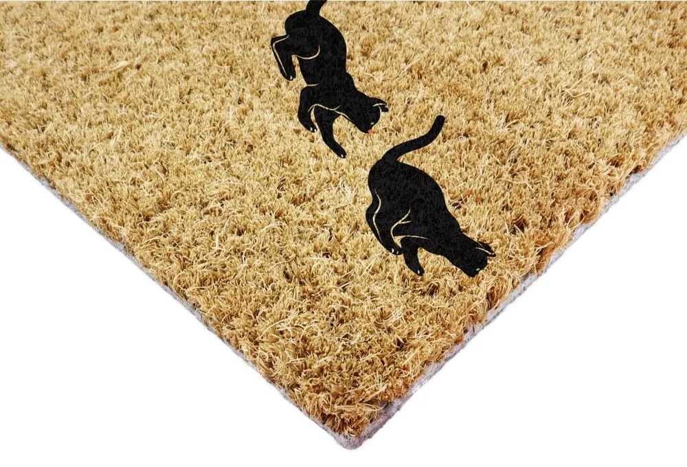 Kókuszrost lábtörlő 40x60 cm Jumping Cats – Artsy Doormats